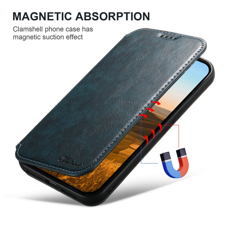 For iPhone 16 Plus Suteni J05 Leather Magnetic MagSafe Phone Case(Blue)