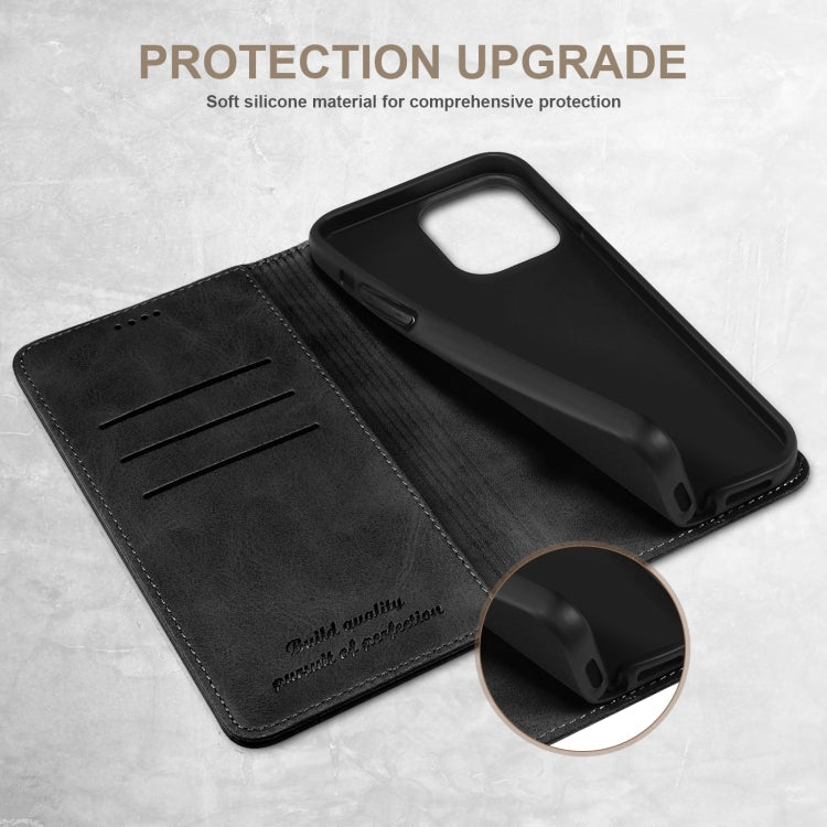 For iPhone 16 Suteni Calf Texture Horizontal Flip Leather Phone Case(Black)