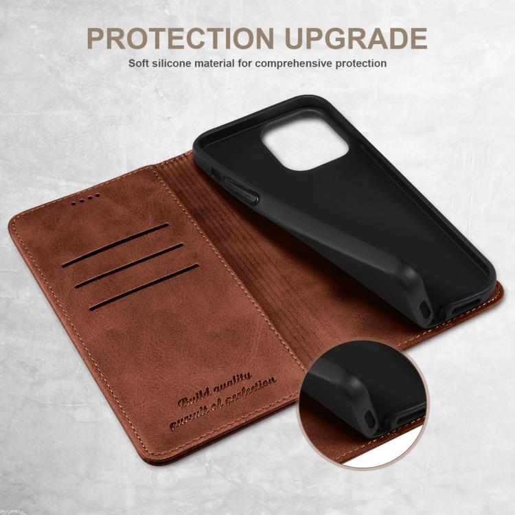 For iPhone 17e / 16e Suteni Calf Texture Horizontal Flip Leather Phone Case(Brown)