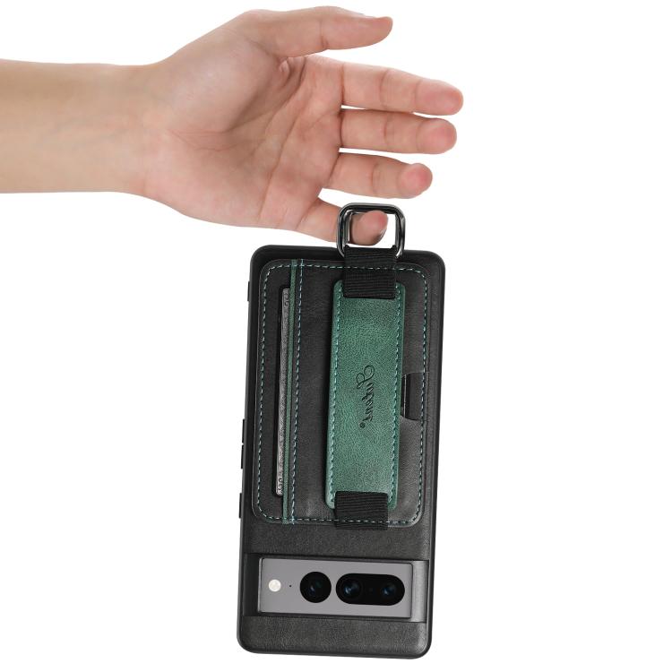 For Googel Pixel 8 Suteni H13 Card Wallet Wrist Strap Holder PU Phone Case(Black)