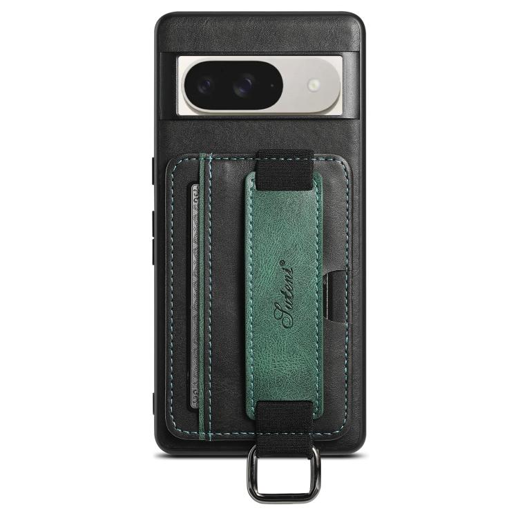 For Googel Pixel 10 Suteni H13 Card Wallet Wrist Strap Holder PU Phone Case(Black)