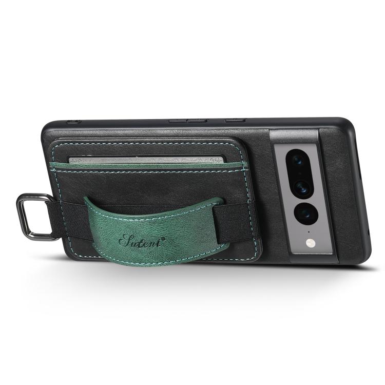 For Googel Pixel 10 Suteni H13 Card Wallet Wrist Strap Holder PU Phone Case(Black)