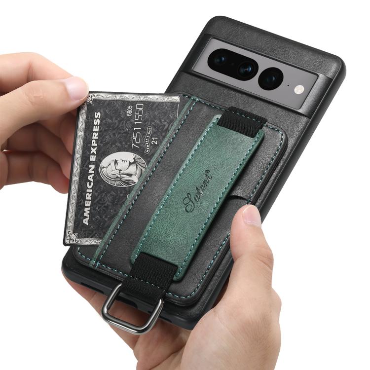 For Googel Pixel 10 Suteni H13 Card Wallet Wrist Strap Holder PU Phone Case(Black)