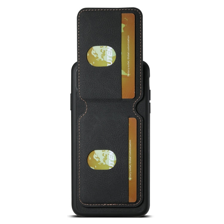 For iPhone XS Max Suteni H02 Litchi Leather Card Wallet Stand Back Phone Case(Black)