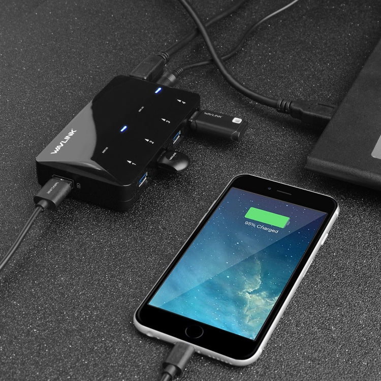 WAVLINK WL-UH3042P1 2.4A Fast Charging Adapter for Keyboard Mouse 4-Port USB3.0 HUB(UK Plug)