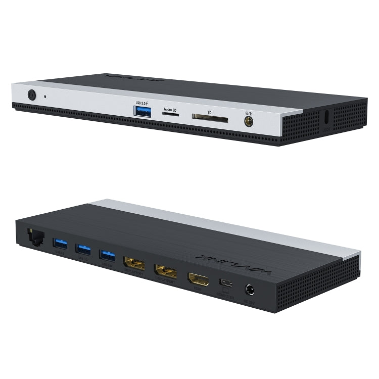 WAVLINK WL-UMD01 USB3.0 Splitter Docking Station Gigabit Ethernet / DP / HD Cable Converter(US Plug)