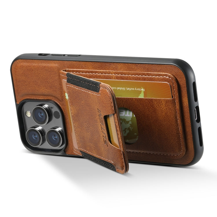 For iPhone 15 Plus Suteni H03 Oil Wax Leather Wallet Stand Back Phone Case(Brown)