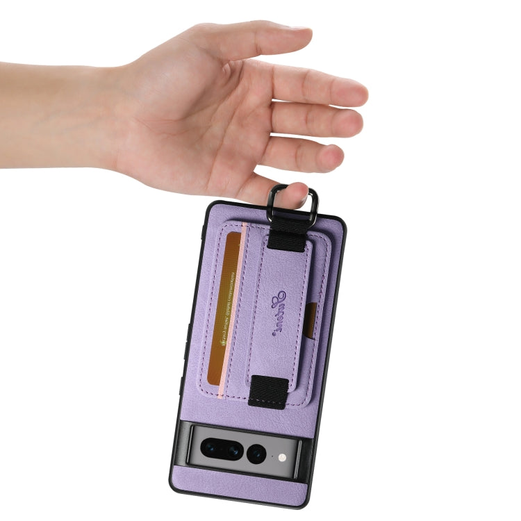 For Google Pixel 6 Suteni H13 Litchi Leather Wrist Strap Wallet Back Phone Case(Purple)