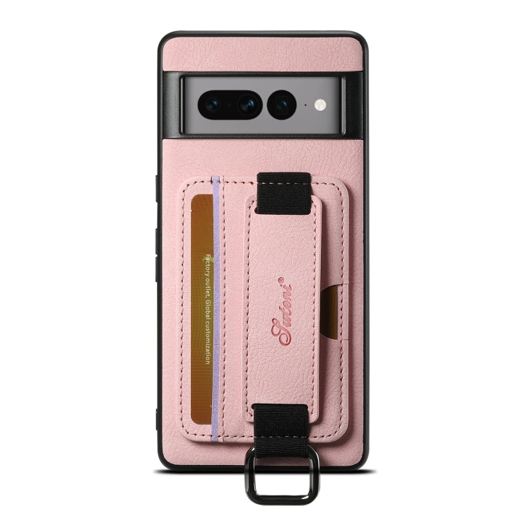 For Google Pixel 8 Pro Suteni H13 Litchi Leather Wrist Strap Wallet Back Phone Case(Pink)