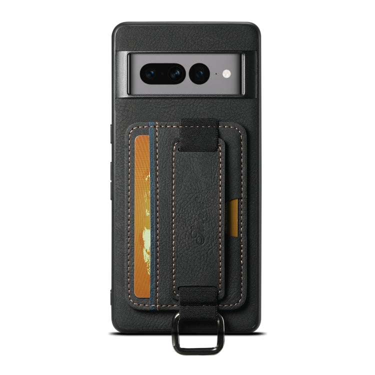 For Google Pixel 6a Suteni H13 Litchi Leather Wrist Strap Wallet Back Phone Case(Black)