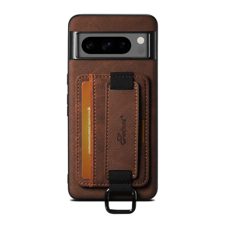 For Google Pixel 9 Pro Suteni H13 Litchi Leather Wrist Strap Wallet Back Phone Case(Brown)