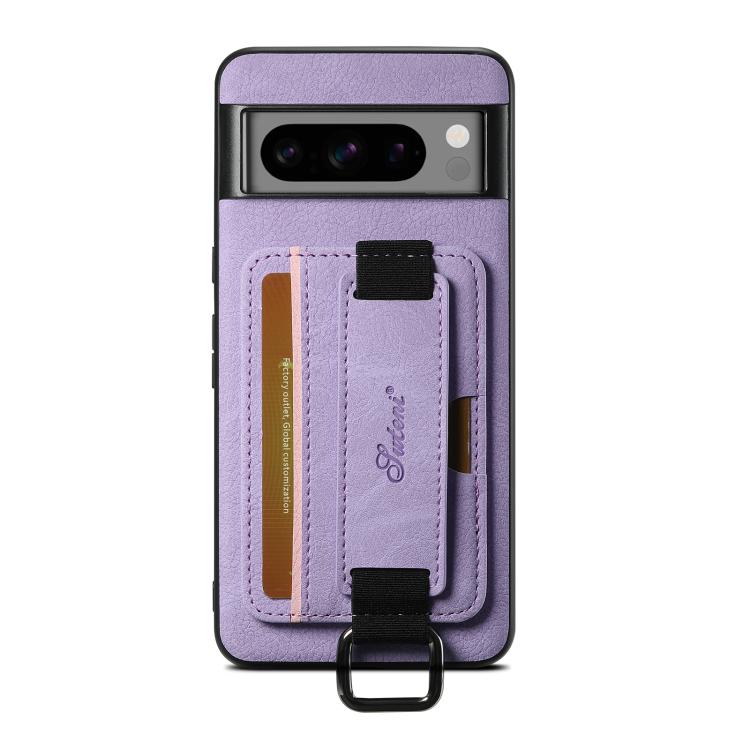 For Google Pixel 9 Suteni H13 Litchi Leather Wrist Strap Wallet Back Phone Case(Purple)