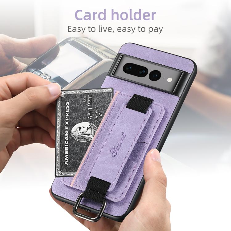 For Google Pixel 9 Suteni H13 Litchi Leather Wrist Strap Wallet Back Phone Case(Purple)