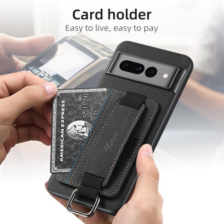 For Google Pixel 10 Pro XL Suteni H13 Litchi Leather Wrist Strap Wallet Back Phone Case(Black)