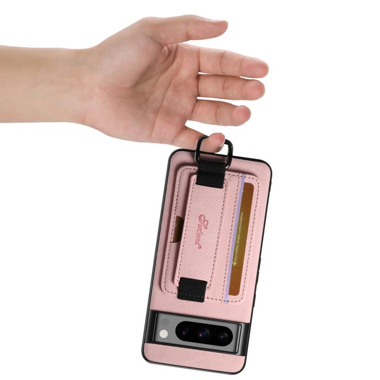 For Google Pixel 10 Pro Suteni H13 Litchi Leather Wrist Strap Wallet Back Phone Case(Pink)