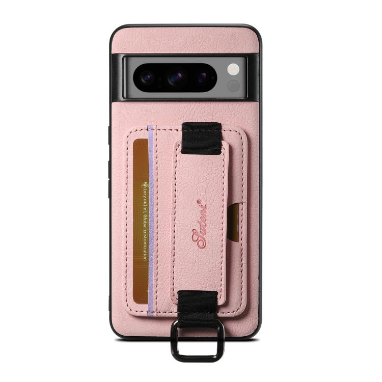 For Google Pixel 10 Suteni H13 Litchi Leather Wrist Strap Wallet Back Phone Case(Pink)