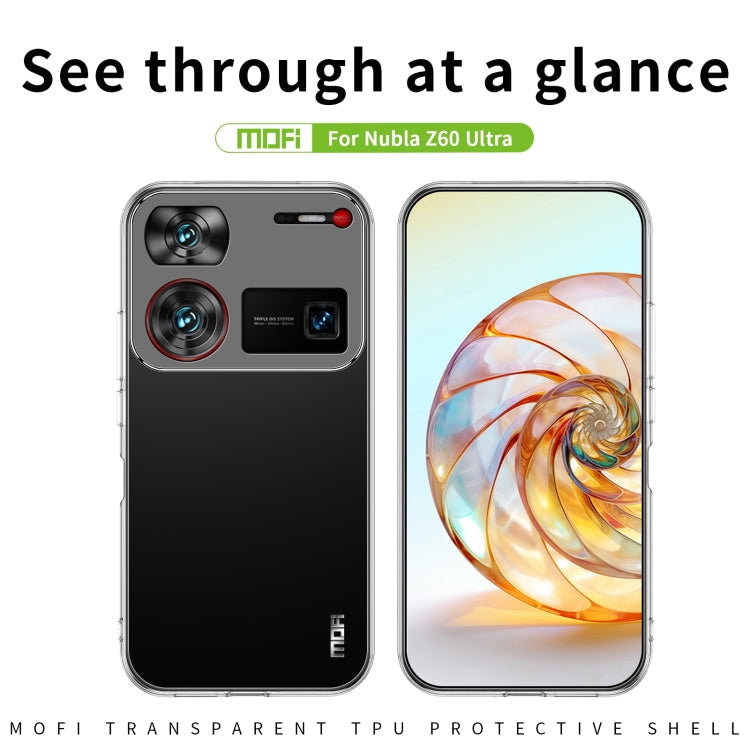 For Nubia Z60 Ultra MOFI Ming Series Transparent Ultra-thin TPU Phone Case(Transparent)