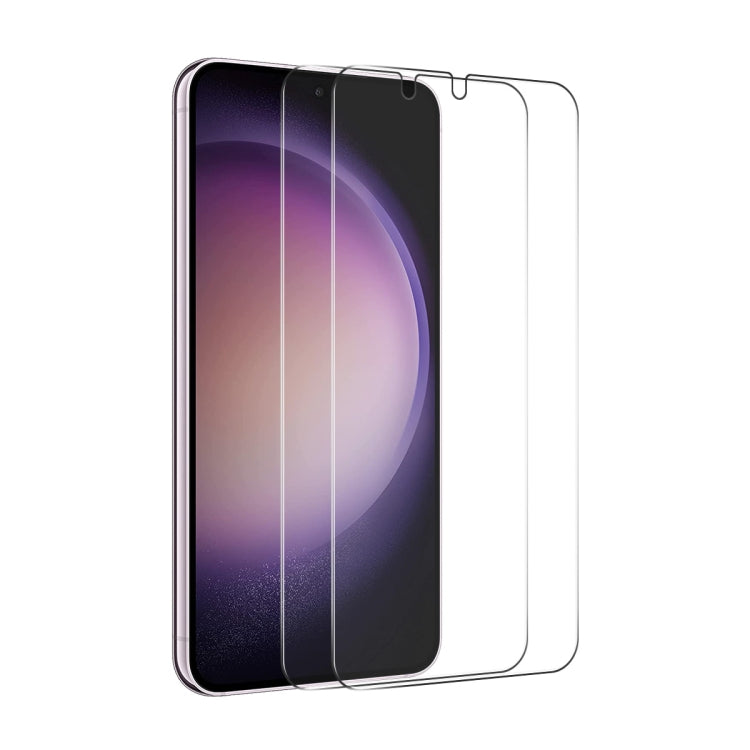 For Samsung Galaxy S24 5G 2pcs ENKAY 0.18mm High Aluminum-silicon Tempered Glass Film, Support Ultrasonic Fingerprint Unclock