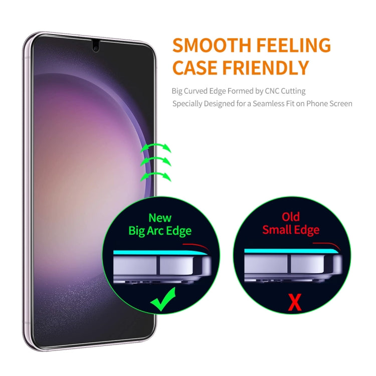 For Samsung Galaxy S24 5G 2pcs ENKAY 0.18mm High Aluminum-silicon Tempered Glass Film, Support Ultrasonic Fingerprint Unclock