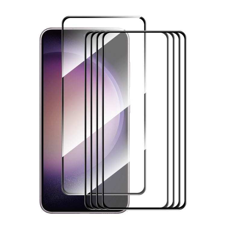 For Samsung Galaxy S24 5G 5pcs ENKAY Hat-Prince 0.18mm High Aluminum-silicon Tempered Glass Film, Support Ultrasonic Fingerprint Unclock