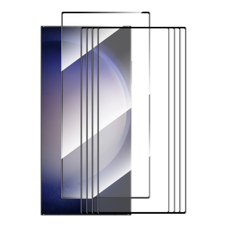For Samsung Galaxy S24 Ultra 5G 5pcs ENKAY Hat-Prince 0.18mm High Aluminum-silicon Tempered Glass Film, Support Ultrasonic Fingerprint Unclock