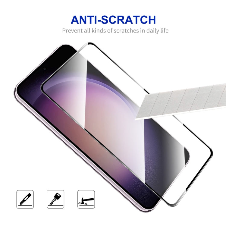 For Samsung Galaxy S24 5G 10pcs ENKAY Hat-Prince 0.18mm High Aluminum-silicon Tempered Glass Film, Support Ultrasonic Fingerprint Unclock