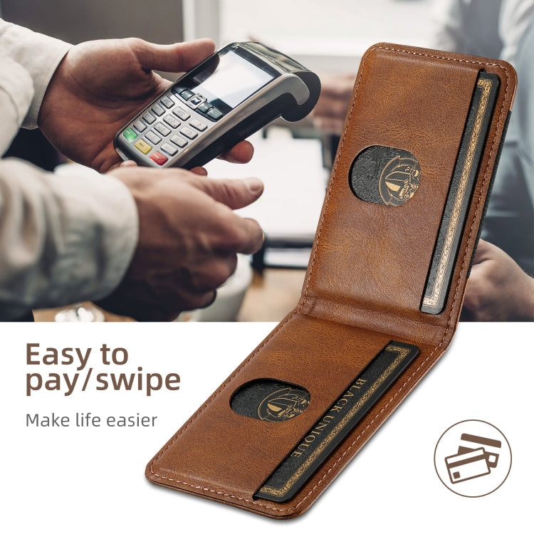For iPhone 16 Suteni H17 Oil Eax Leather MagSafe Detachable Wallet Phone Case(Brown)