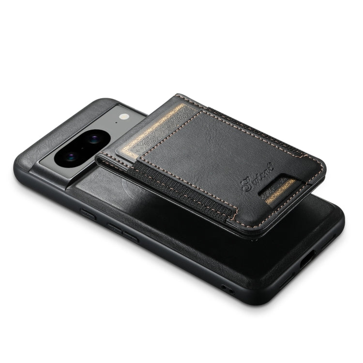 For Google Pixel 8 Pro Suteni H17 Oil Eax Leather Detachable Wallet Phone Case(Black)