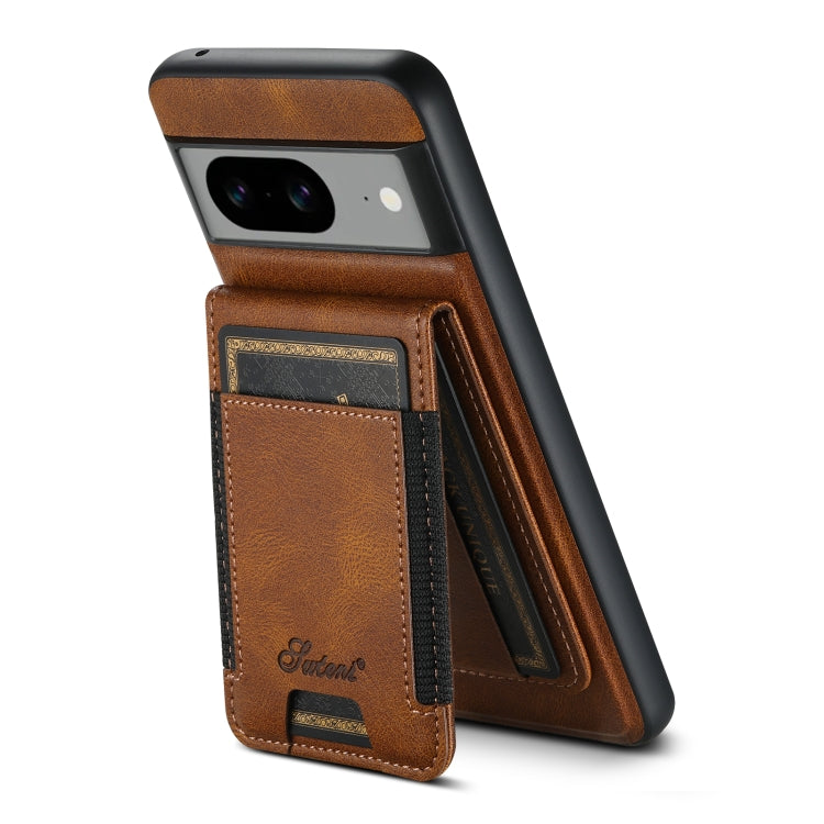 For Google Pixel 8 Pro Suteni H17 Oil Eax Leather Detachable Wallet Phone Case(Brown)