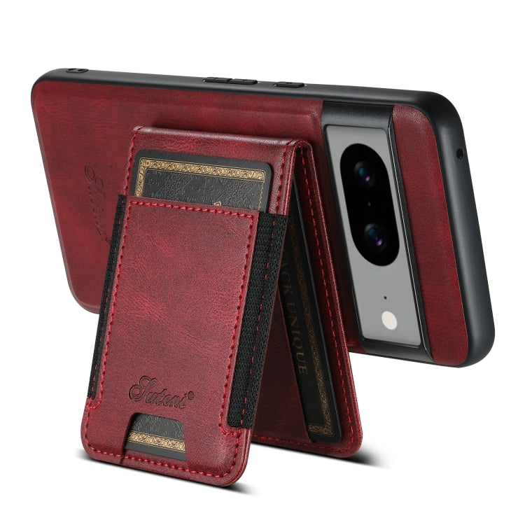 For Google Pixel 7a Suteni H17 Oil Eax Leather Detachable Wallet Phone Case(Red)