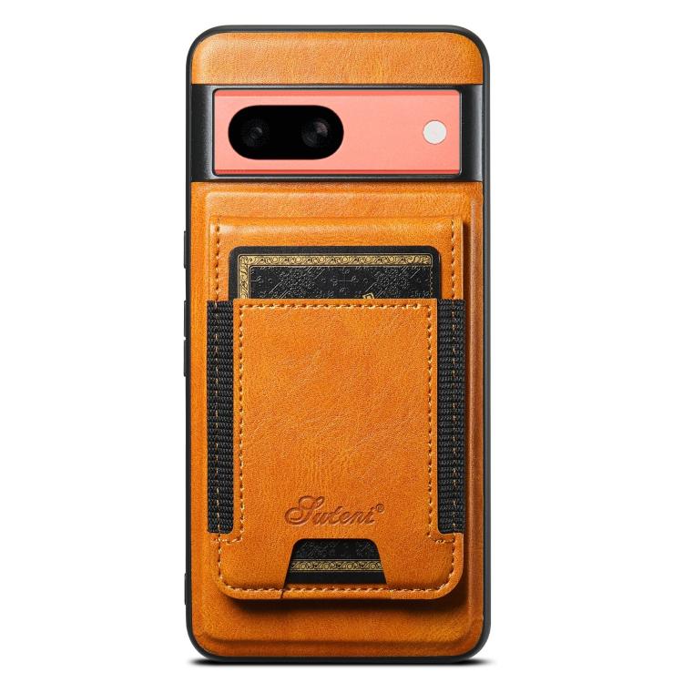 For Google Pixel 7a Suteni H17 Oil Eax Leather Detachable Wallet Phone Case(Khaki)
