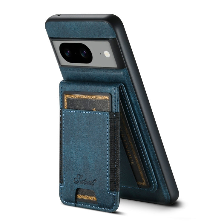For Google Pixel 7a Suteni H17 Oil Eax Leather Detachable Wallet Phone Case(Blue)