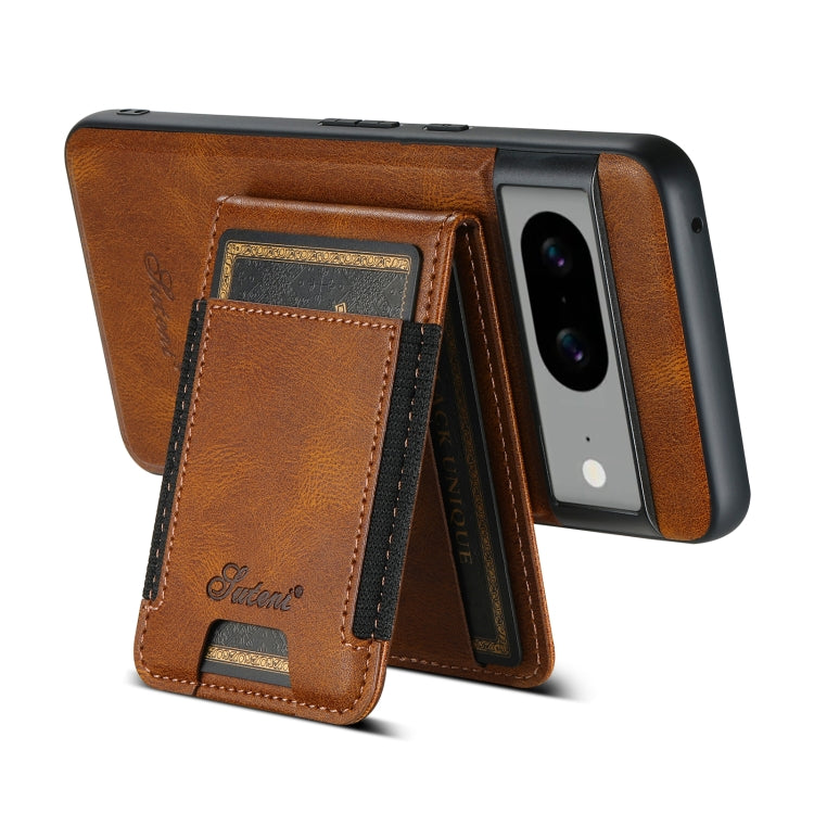 For Google Pixel 7 Pro Suteni H17 Oil Eax Leather Detachable Wallet Phone Case(Brown)