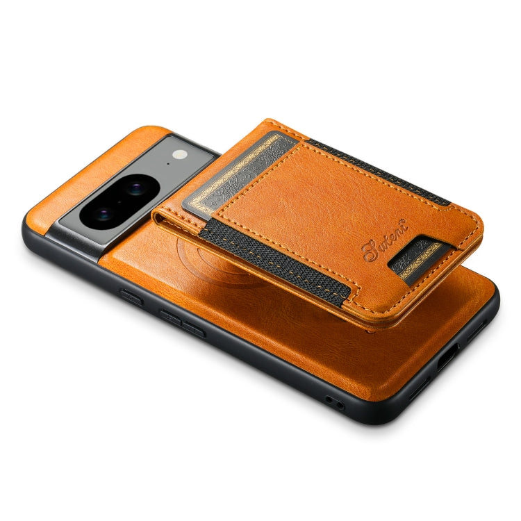 For Google Pixel 6 Pro Suteni H17 Oil Eax Leather Detachable Wallet Phone Case(Khaki)
