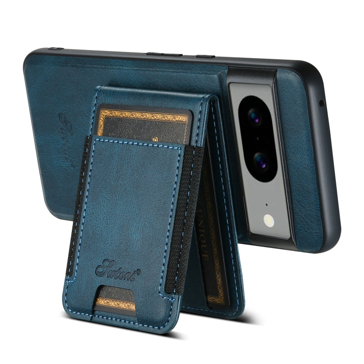 For Google Pixel 6 Suteni H17 Oil Eax Leather Detachable Wallet Phone Case(Blue)