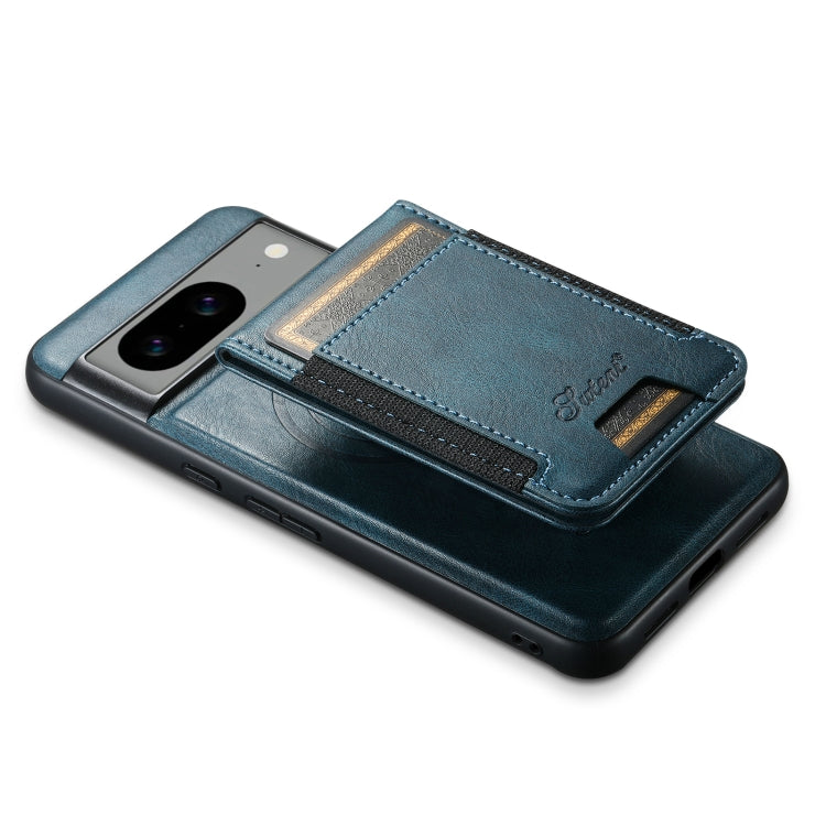 For Google Pixel 6 Suteni H17 Oil Eax Leather Detachable Wallet Phone Case(Blue)