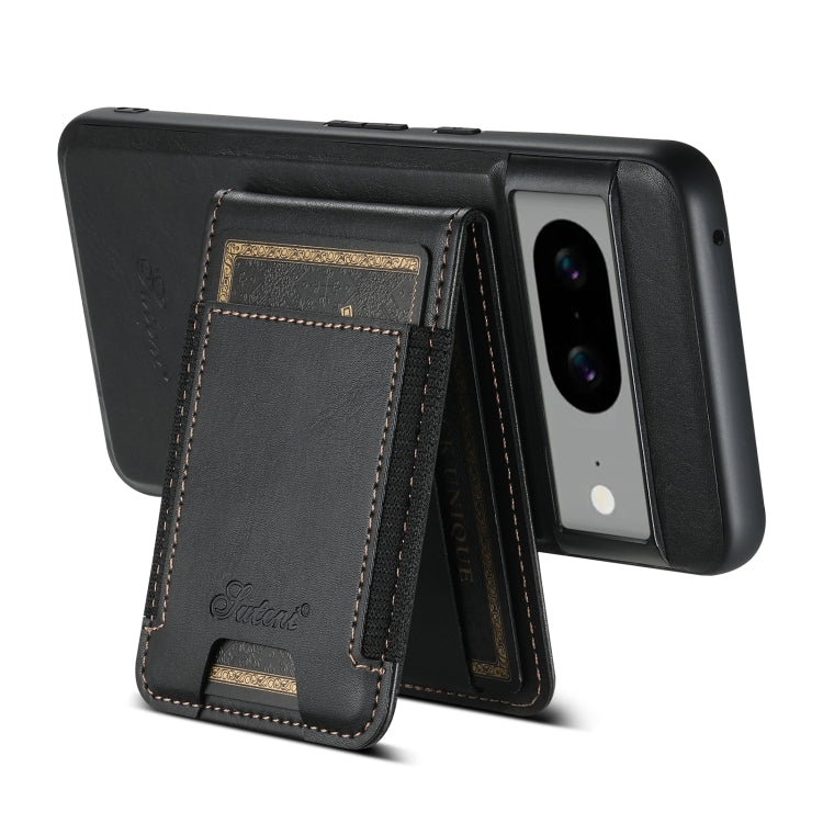 For Google Pixel 8a Suteni H17 Oil Eax Leather Detachable Wallet Phone Case(Black)