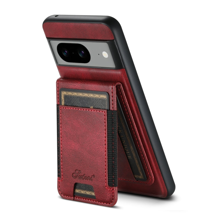 For Google Pixel 8a Suteni H17 Oil Eax Leather Detachable Wallet Phone Case(Red)