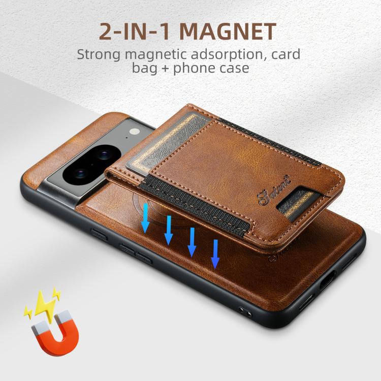 For Google Pixel 10 Pro XL Suteni H17 Oil Eax Leather Detachable Wallet Phone Case(Brown)