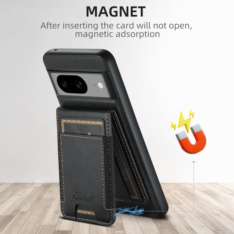 For Google Pixel 10 Pro Suteni H17 Oil Eax Leather Detachable Wallet Phone Case(Black)