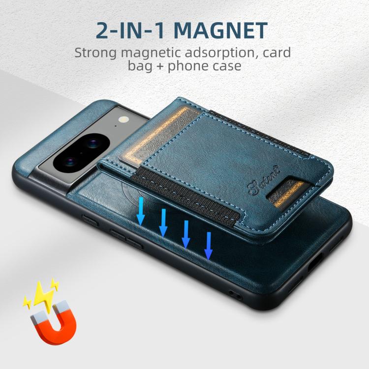 For Google Pixel 10 Pro Suteni H17 Oil Eax Leather Detachable Wallet Phone Case(Blue)