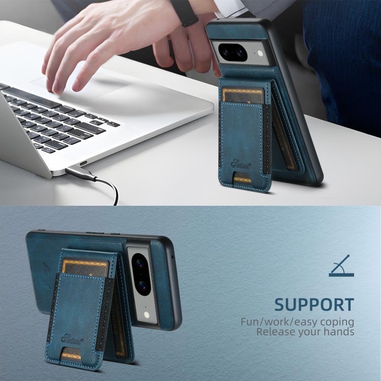For Google Pixel 10 Pro Suteni H17 Oil Eax Leather Detachable Wallet Phone Case(Blue)