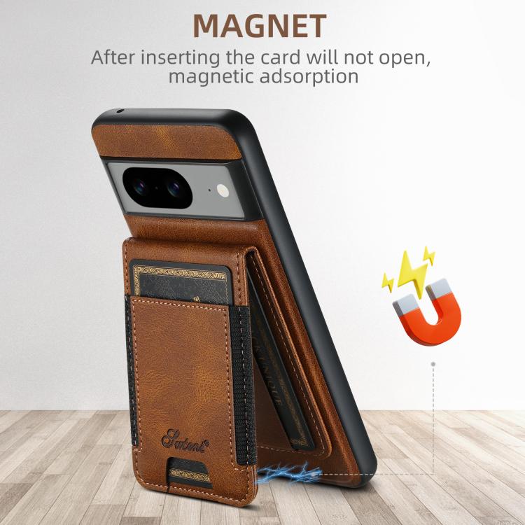 For Google Pixel 10 Suteni H17 Oil Eax Leather Detachable Wallet Phone Case(Brown)