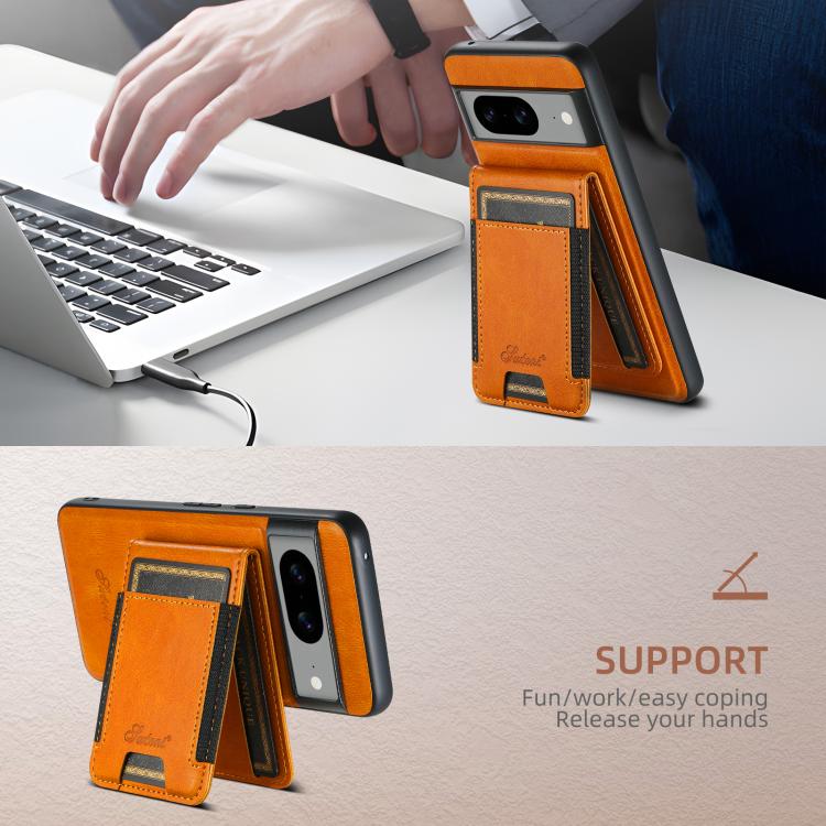 For Google Pixel 10 Suteni H17 Oil Eax Leather Detachable Wallet Phone Case(Khaki)