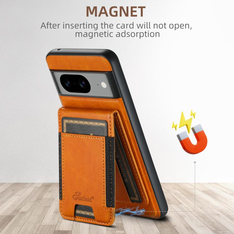 For Google Pixel 10 Suteni H17 Oil Eax Leather Detachable Wallet Phone Case(Khaki)