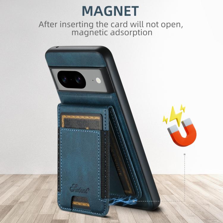 For Google Pixel 10 Suteni H17 Oil Eax Leather Detachable Wallet Phone Case(Blue)