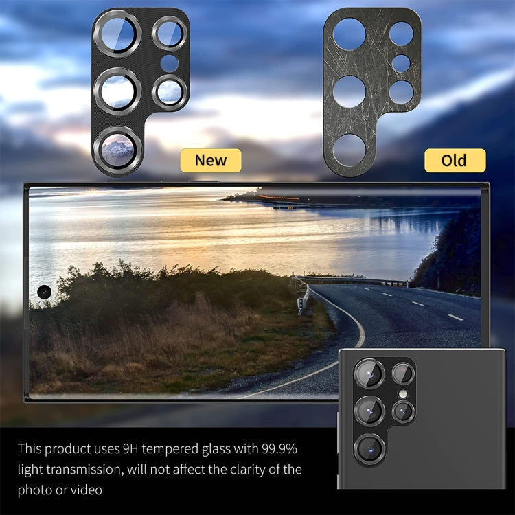 For Samsung Galaxy S24 Ultra 5G ENKAY Hat-Prince 9H Rear Camera Lens Aluminium Alloy Tempered Glass Film(Black)