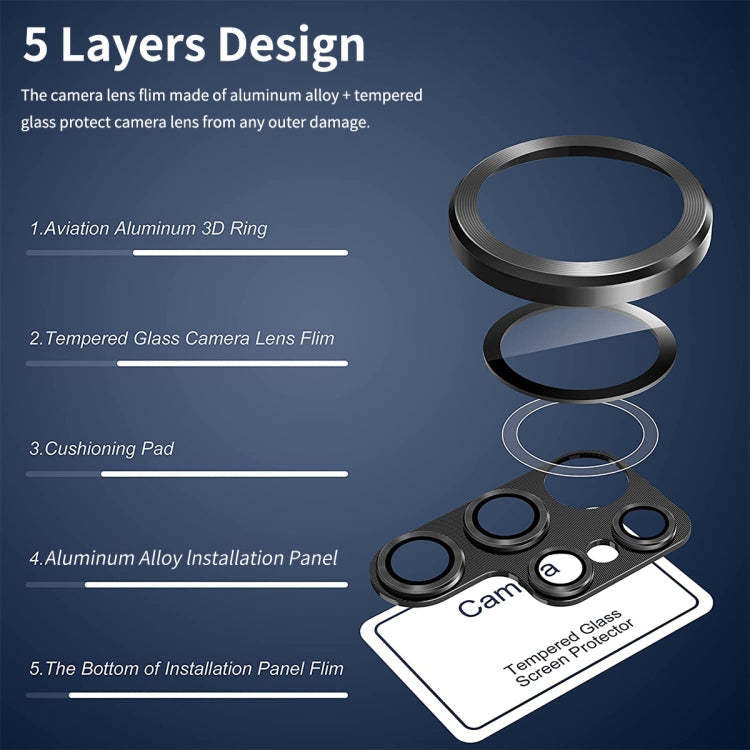 For Samsung Galaxy S24 Ultra 5G ENKAY Hat-Prince 9H Rear Camera Lens Aluminium Alloy Tempered Glass Film(Yellow)