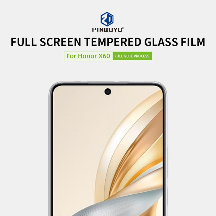 For Honor X60 PINWUYO 9H 2.5D Full Screen Tempered Glass Film(Black)