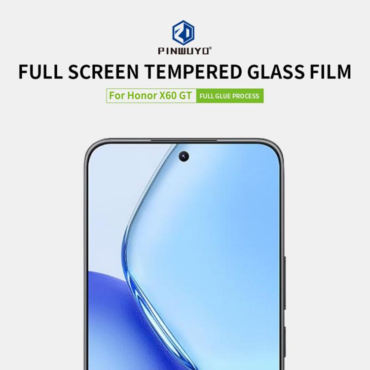 For Honor X60 GT PINWUYO 9H 2.5D Full Screen Tempered Glass Film(Black)
